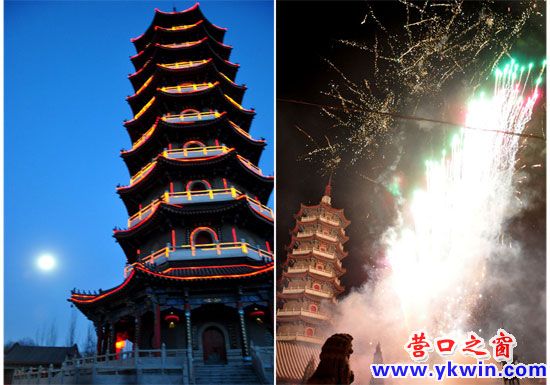 綻放在楞嚴禪寺上空的煙花