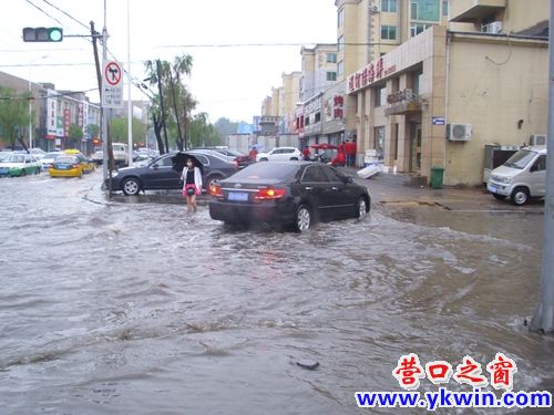 雨后，营口公园路一片汪洋