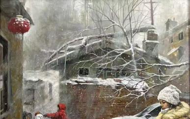 画说营口 · 雪落滨城，烟火人间（油画）/马玉武