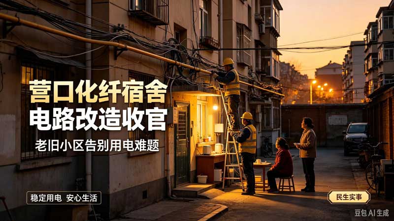 营口化纤宿舍电路改造收官  老旧小区告别用电难